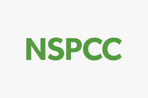 NSPCC logo. Green letters on grey background.